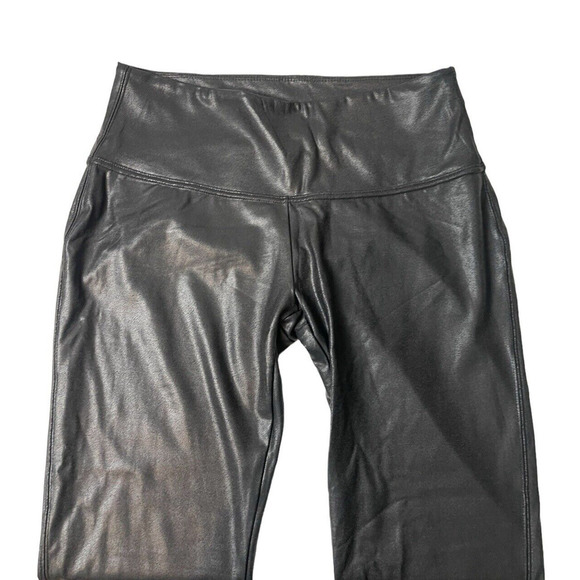 Time and Tru Faux Leather Legging Womens Size L 12-14 Black Stretch - Picture 4 of 9